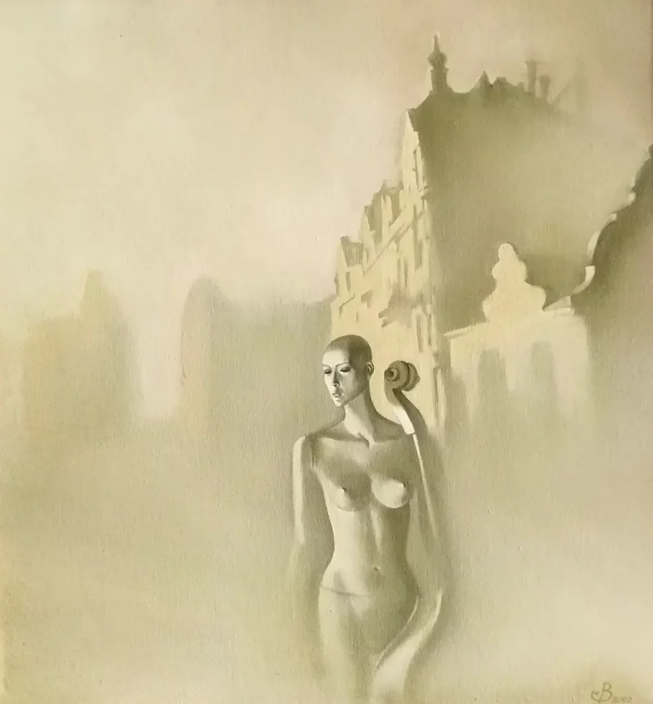 Einsammkeit in der Stadt. Künstler Willi Boos.