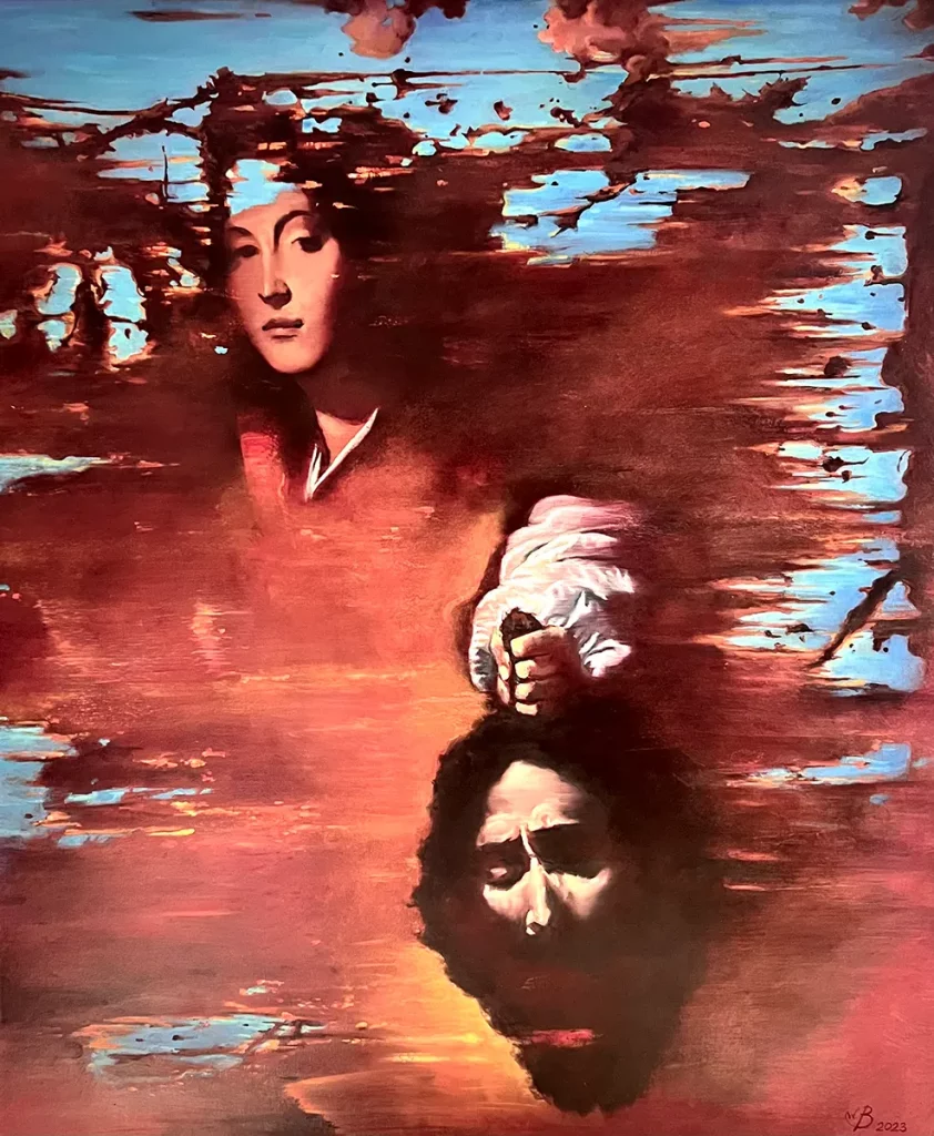 Femme fatale Hommage an Cristofano Allori Künstler Willi Boos.