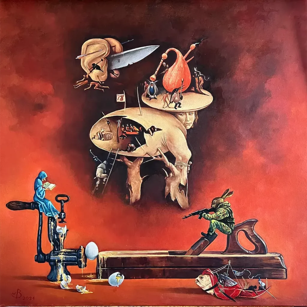 Ich sehe das Ziel. Hommage an Hieronymus Bosch. Künstler Willi Boos.