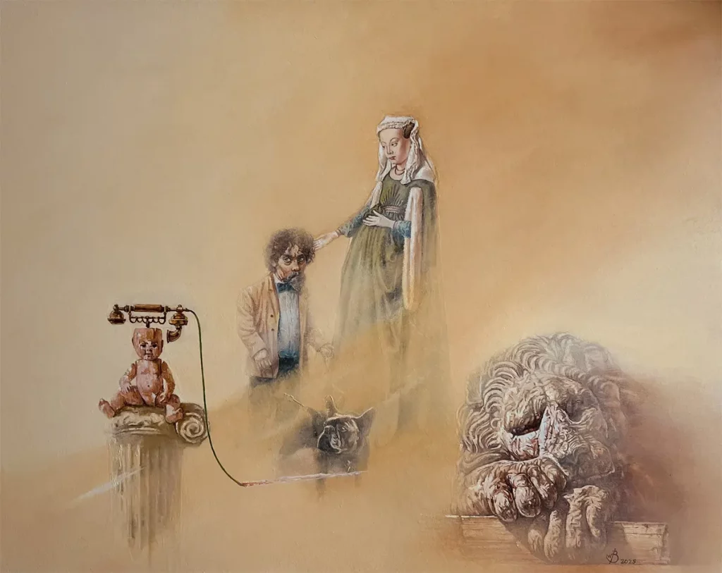 Arnolfinis beunruhigender Traum. Eine Hommage an Jan van Eyck. Künstler Willi Boos.