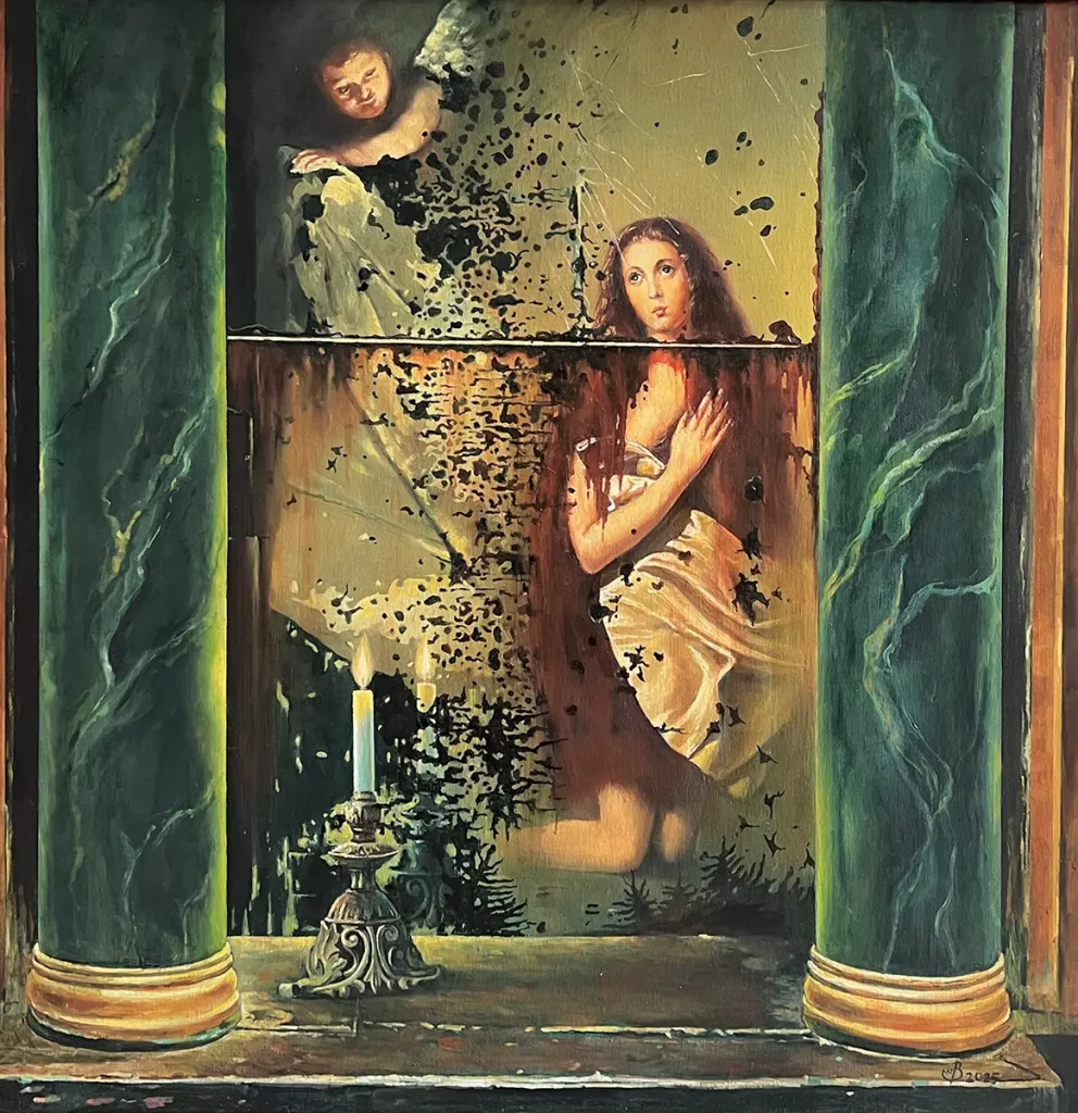 Schönheit in Gefahr Heilige Agnes von Assisi Hommage an Jusepe de Ribera Künstler Willi Boos.